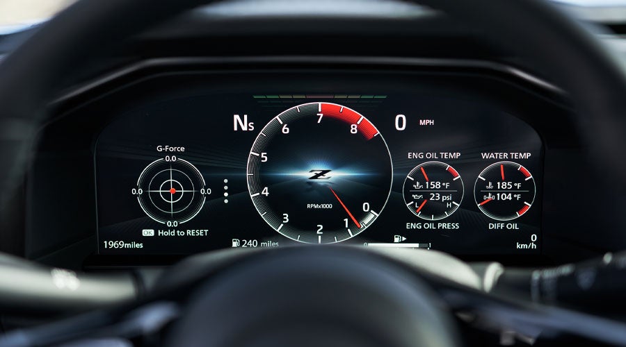 2025 Nissan Z digital dashboard gauges